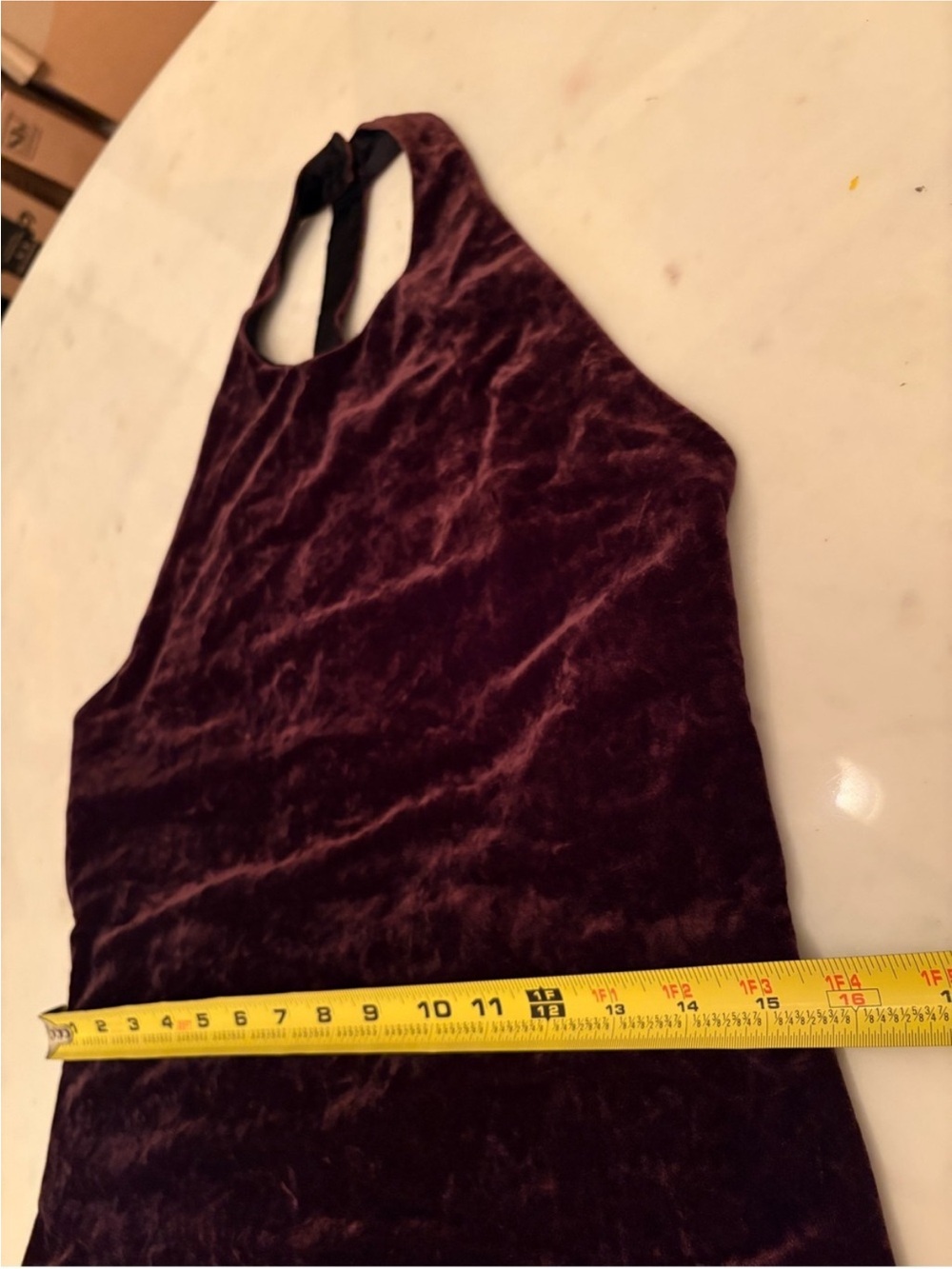 Vintage Ralph Lauren Velvet Cocktail Mini Dress Halter Open Back 90s Fit Flare 8 - Picture 7 of 9